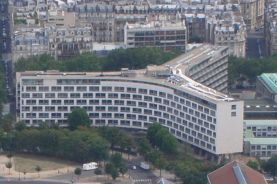 Vista aérea del edificio de la UNESCO en París